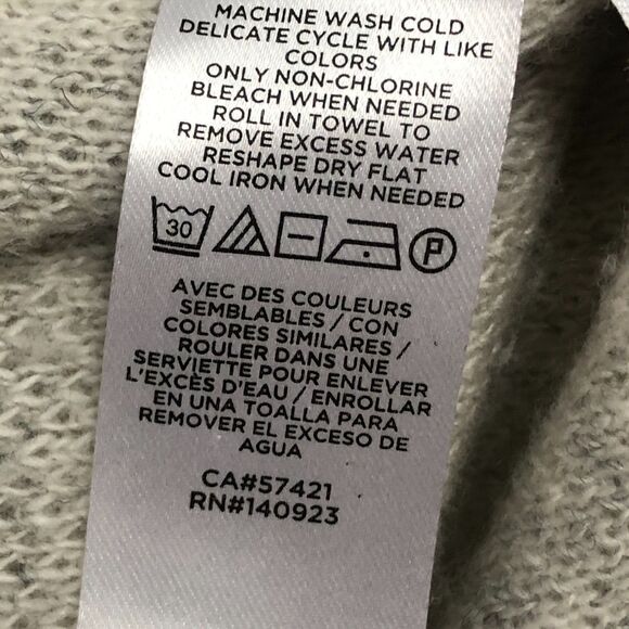 Ann Taylor Loft Gray White Wool Blend Zebra Striped Cozy Soft Tunic Sweater XS - Picture 12 of 12